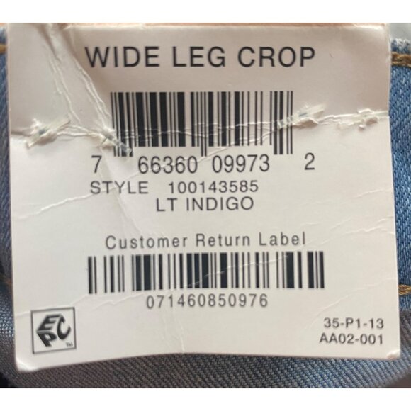 INC International Concept Womens Cropped Wide Leg Jeans Light Indigo Size 12 NWT - Picture 6 of 7